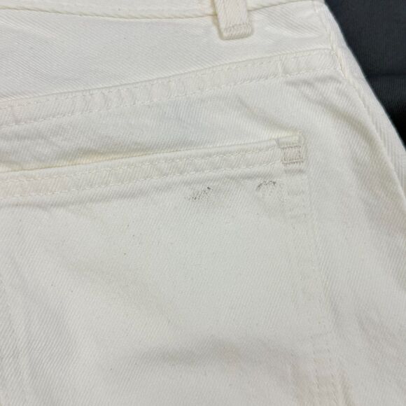 MADEWELL The Petite Curvy Pieced Barrel-Leg Jean 25P Tile White Raw Hem B21 - Picture 4 of 8